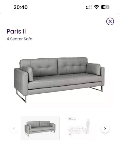 Leather three seater - three, sofa