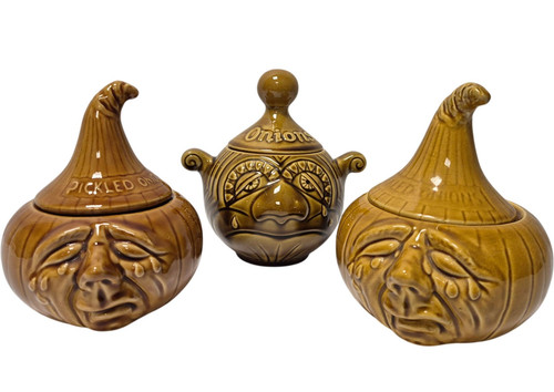 Vintage ceramic onion jars - ceramic, set