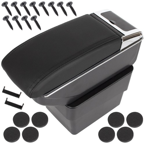 Center armrest leather black - armrest,