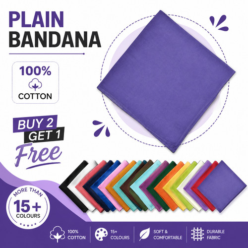 100 cotton plain bandana - 100%,