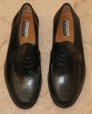 Sterling & Hunt Men's Black Gino Black Kid Formal Slip On Shoes , UK 10