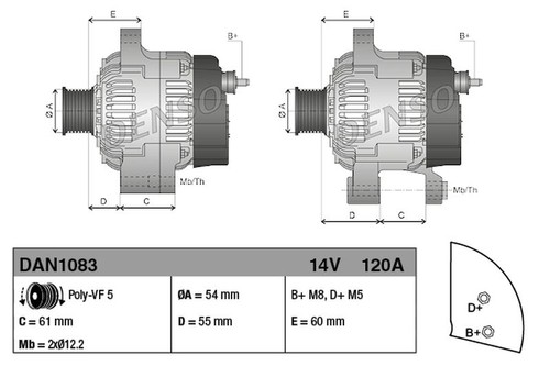 Denso alternator dan1083 - alternator,
