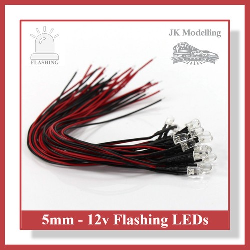 Flashing 5mm pre wired led - 5mm, pre-wired
