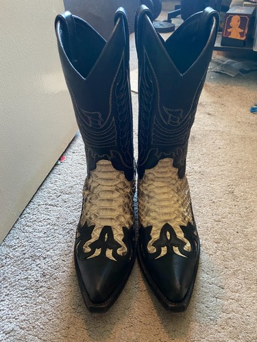 Natural python cowboy boots - natural,