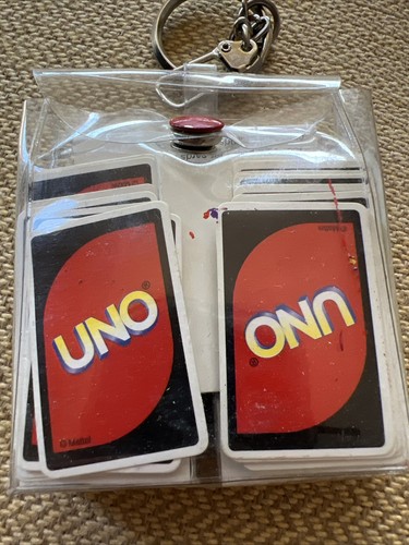 Vintage keychain uno card - keychain,