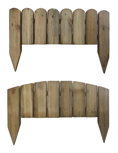 Wood picket garden border - wood,