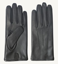 Aliganto women's Leather Gloves black premium winter cashmere lining luxury gift