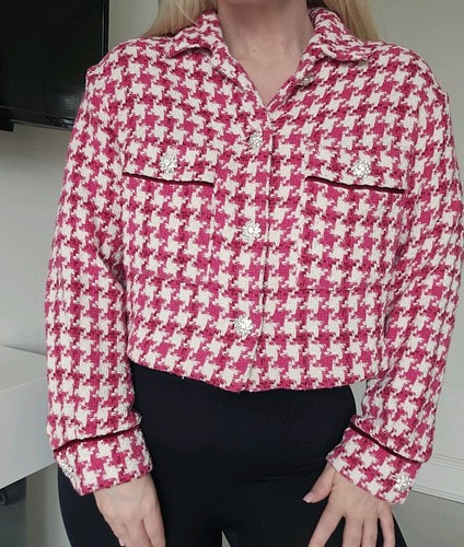 Zara new pink white gingham - new,