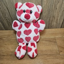 Clintons Teddy Bear Red Heart Print Soft Toy Plush Comforter 11 inches white 