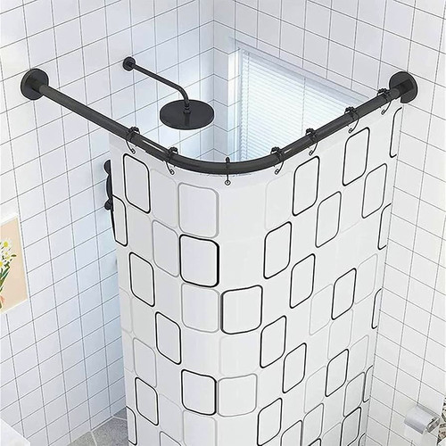 Shaped corner shower - corner, curtain