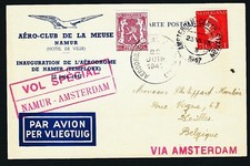 ✈ Sabena 1947 "Namur-Amsterdam" and back, special flight!! -rare-!!