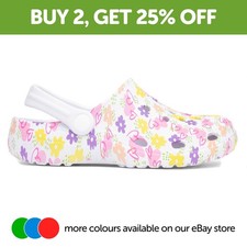 Girls Sandals Multi-Coloured Kids Clogs White EVA Flowers Hearts Cannock SIZE