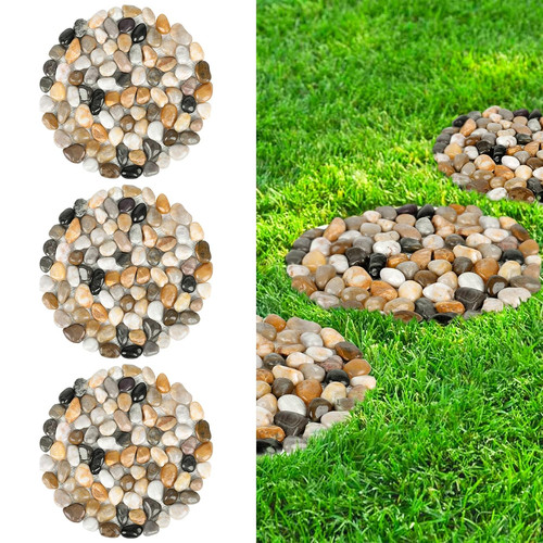 River rock stepping stones - river,