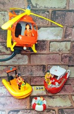 Fireman Sam Sea Rescue Helicopter & Boats & Figures Toy Vehicle Y338