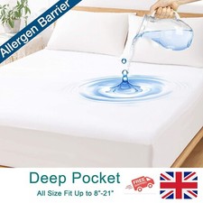 Waterproof Mattress Protector Terry Fitted Sheet Wet Cover Cot Small Double King