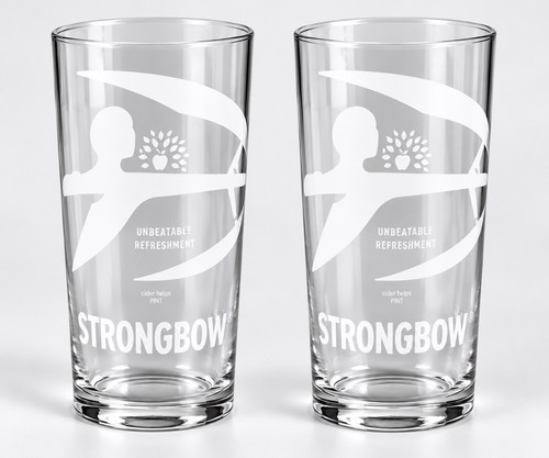 Strongbow pint glasses pair - pair, of