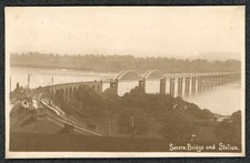 Severn Bridge & Railway Station Midland/GWR Forest of Dean Nr Lydney RP c1935