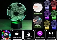 3D LED illusion Football Night Light Remote Touch Control Table Lamp Kids Gift