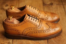 Grenson Tan Brown Leather Derby Brogue Lace Up Shoes UK 8 G US 9 EU 42
