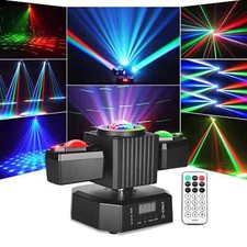 Moving Head Party Light Rotating Disco Ball Laser Beam Strobe Remote DMX