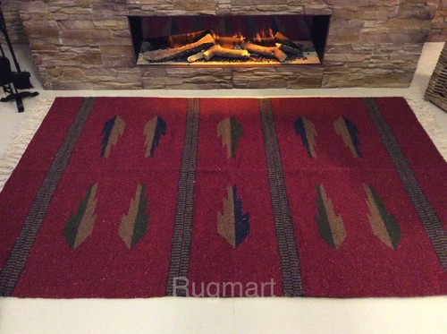 Ethnic dark red blue handmade - dark,