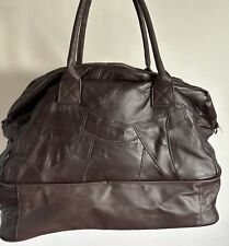 COTTON TRADERS BROWN LEATHER WEEKEND  DUFFEL TRAVEL GYM BAG HOLDALL