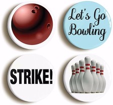 TEN PIN BOWLING BADGE BUTTON