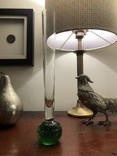 Green Glass Bud Vase 26 cm