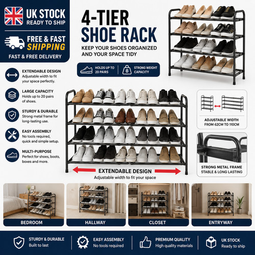 Expandable shoe rack - expandable,