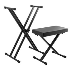Tiger Keyboard Stand & Stool Pack Height Adjustable Keyboard Stand & Piano Stool
