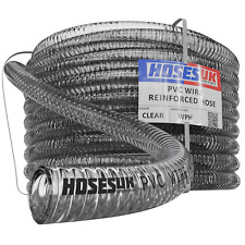 PVC HOSE CLEAR WIRE REINFORCED NON-TOXIC WATER TUBE PIPE & 2 FREE HOSE CLIPS