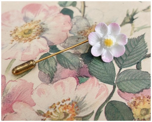 Vintage floral stick pin - vintage,