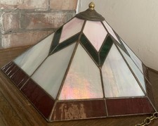 Ceiling Light Shade Tiffany Style Large Art Deco Stained Glass Vintage Pendant