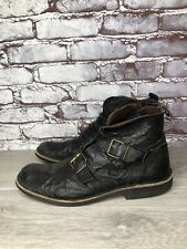 Bata Black Leather Distressed