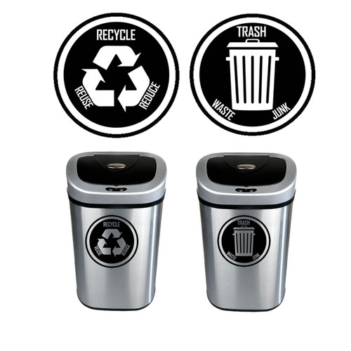 Recycling trash decal - &,