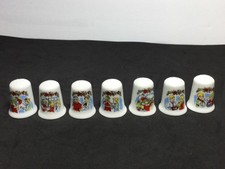 Vintage “Monday’s Child” Nursery Rhyme 7 Days of the Week Thimbles qty 7
