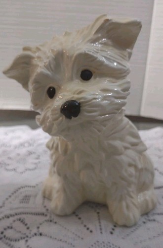 Vintage white ceramic westie - ceramic,