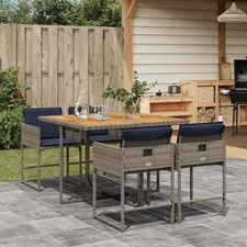 Garden Dining Set Grey, Brown