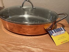 New Triply Copper Exterior 18/8 Stainless Steel Interior Coal Roasting Pan