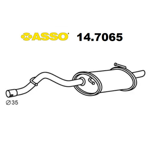 Asso rear silencer - rear,