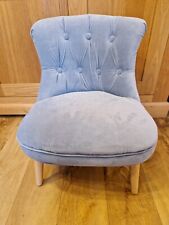 Small Kids Luxury Velvet Chair - Duck Egg/Light Blue.