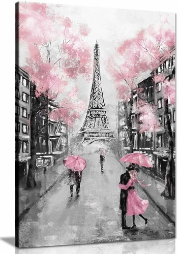 Pink black white paris - black,