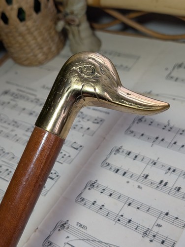 Duck brass head handle - head, vintage