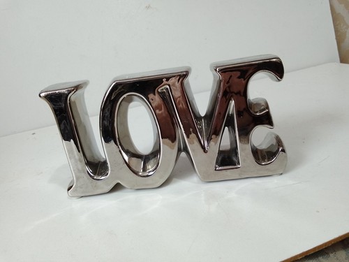 Love ceramic silver - ceramic, coloured