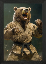 Bear karate framed wall - gi,