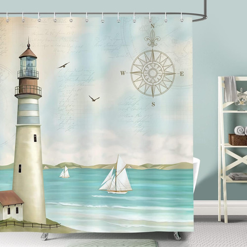 Nautical lighthouse shower - lighthouse,