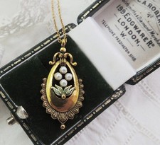 ? Antique Vintage Victorian Inspired Gold Pearl Drop Necklace