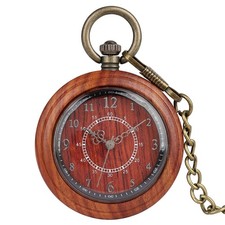Wooden Quartz Pocket Watch