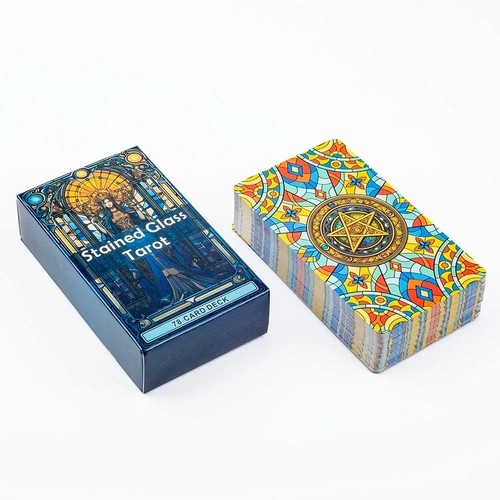 Stained glass tarot table card - stained,