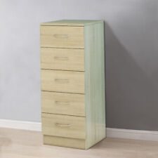Chest of Drawers 5 Drawer Tall Narrow Bedroom Storage Bedside Table Cabinet Oak